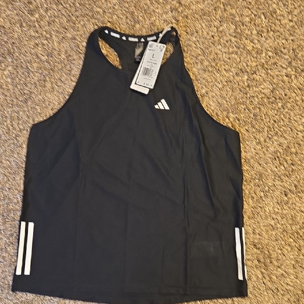 Adidas Black and White Racerback Tank